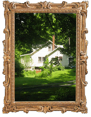 Framed view of this delightful country home from the south